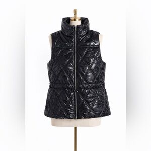 Michael Kors Shiny Black Quilted Vest